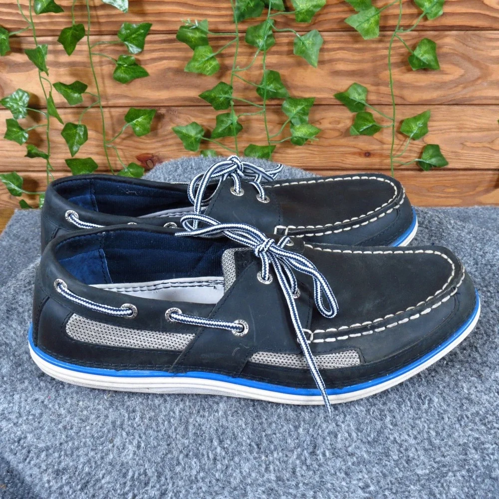 Sperry Billfish Men Boat Shoe Size 9.5 Casual Nautical Navy‎ Blue Leather Mesh